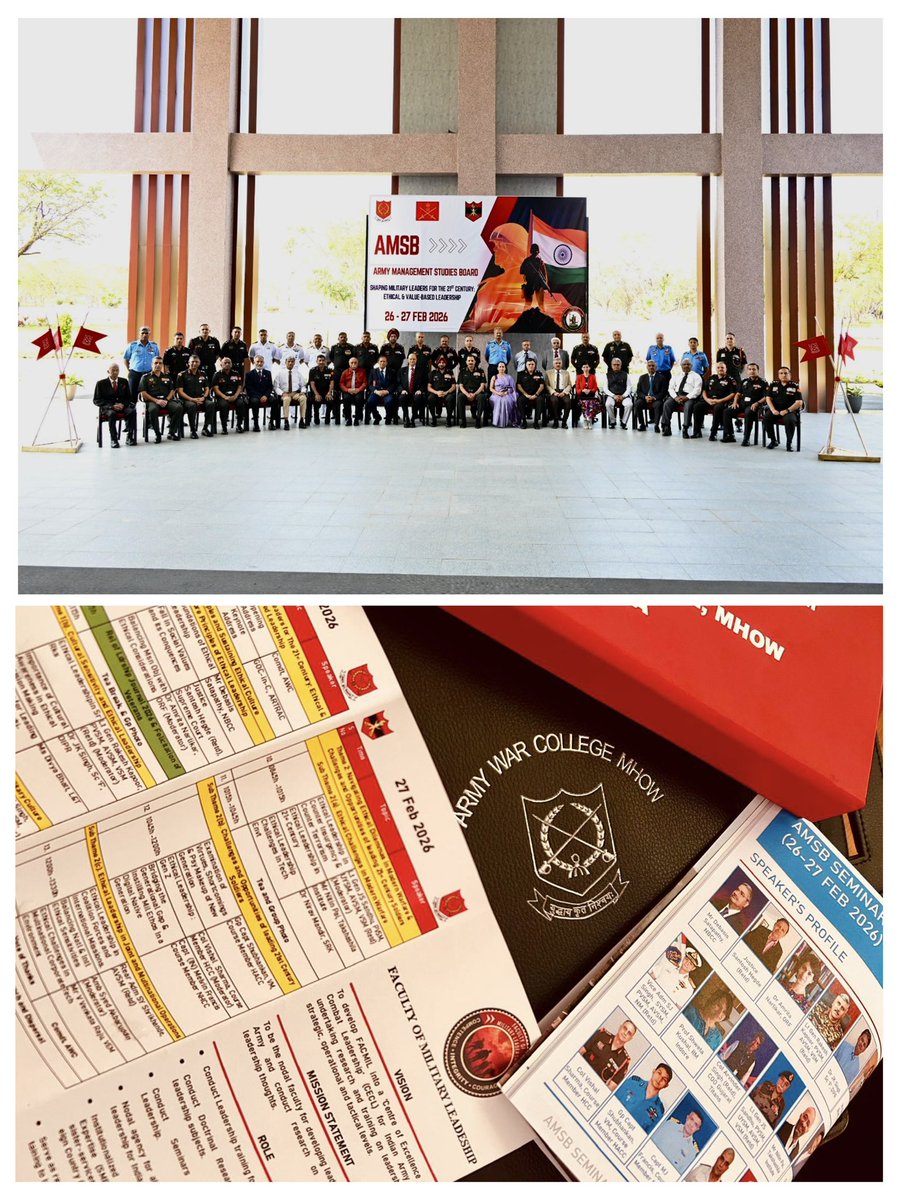 AmritaNarlikar's tweet image. #Latepost 
A great honour to speak at  AMSB Seminar 2026 on
"Shaping Military Leaders for the 21st Century: #Ethical &amp;amp; Value-based
#Leadership", thank you 
@ia_awc @artrac_ia 
for the stimulating exchange and gracious hospitality.