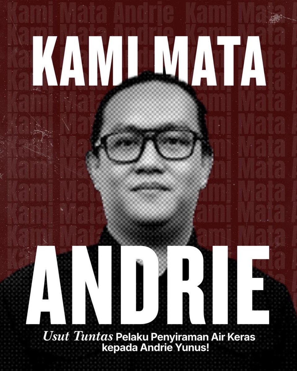 Penyerang Andrie Yunus dengan AIR KERAS harus segera ditangkap oleh POLRI <a href="/DivHumas_Polri/">Humas Polri</a> 

Belajar dari kasus NOVEL BASWEDAN <a href="/nazaqistsha/">novel baswedan</a> dan yang buang Bom Molotov di Rumah saya dan yang pasang Bom Pipa di Rumah Pak Agus Raharjo….kasus seperti ini sebenarnya bisa cepat