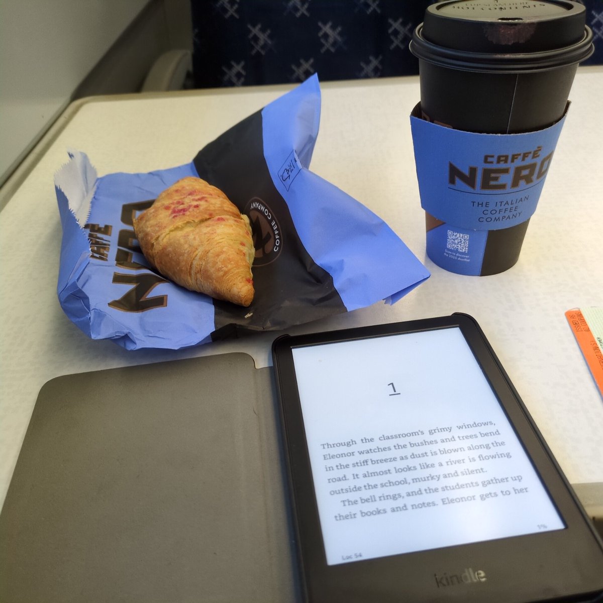 Justacarehomeg1's tweet image. St Andrews bound for a #bookish day with fellow #queensnurses Yvonne &amp;amp; Suzanne. Looking forward to getting a random book buying prompt as we peruse the bookshops &amp;amp; to some therapeutic time amongst friends. But first, some reading on the train.... returning to Lars Kepler...