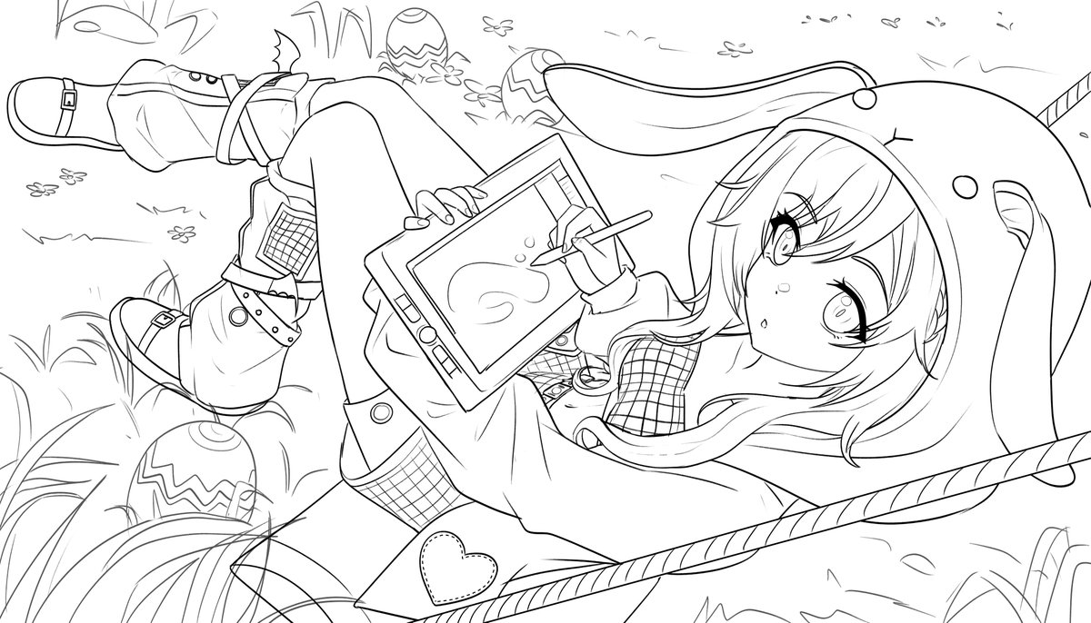 Working on a cozy Easter illustration… 🐣✨
#vtuber #wip