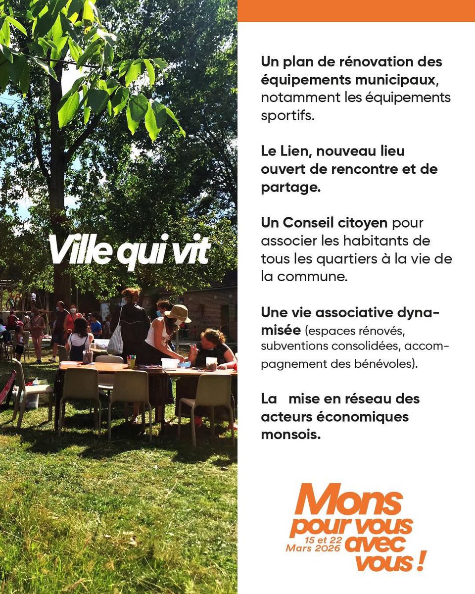 Monspourvous's tweet photo. #1jour1conviction
☑️ Mons, ville qui vit !
#monspourvousavecvous #MonsEnBaroeul #Municipales2026 https://t.co/PVYSpMLFPM