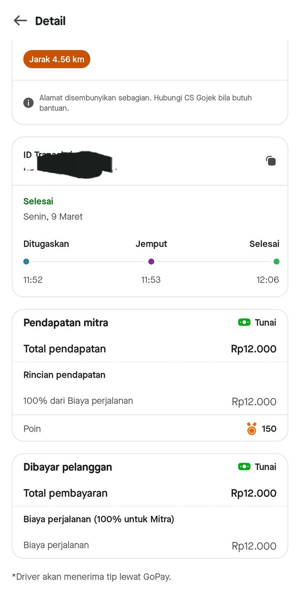 ParryHotter1612's tweet photo. @nidahuda @gueracr_ @hrdbacot Hemat + tip kak.
Karena percuma pesan standar juga nagal doang yang masuk ke driver sama.

Rumusnya kalau hemat : 
Pendapatan driver + biaya aplikasi (contoh di foto 1) (tapi driver di potong sesuai foto 3)
Kalau standar: 
Pendapatan driver +25% + biaya aplikasi(contoh di foto 2) https://t.co/bxOUAFZMpj