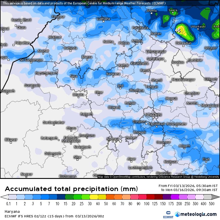 navdeepdahiya55's tweet image. The wrath of march heat is about to end, Spring to make a strong comeback in 2nd half of March as an approaching western disturbance along with east #India wind discontinuity to trigger #rains, #thunderstorms and #hailstorms in #Punjab #Haryana #Delhi #UttarPradesh on Sunday,