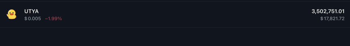 hanuveer_'s tweet photo. Accumulation Update  $UTYA

Started accumulating $UTYA in the last week of February with a simple goal:

Target #1: 0.3% supply

That milestone is already done.
Now sitting at 0.35% of the total supply.

When I first stumbled upon $UTYA, the plan was simple:

If the market gives time → accumulate
If it runs → hold conviction

Right now the market cap is hovering around $5M–$7.5M.

I honestly don’t know how long it will stay here.

It might move next month.
It might stay here 6 months.
It might even take a year.

But that uncertainty is exactly where real positions are built. 
New Target: 0.5% supply
Estimated timeline: ~2 months

If the market continues giving this range, I will keep adding. And if the market keeps staying here longer…

The ultimate goal becomes 1% of the supply.

People think big positions appear overnight.

They don’t.

They are built through weeks of boredom, patience, and conviction while everyone else waits for green candles.

By the time the market realizes what $UTYA is…

The supply will already be locked.