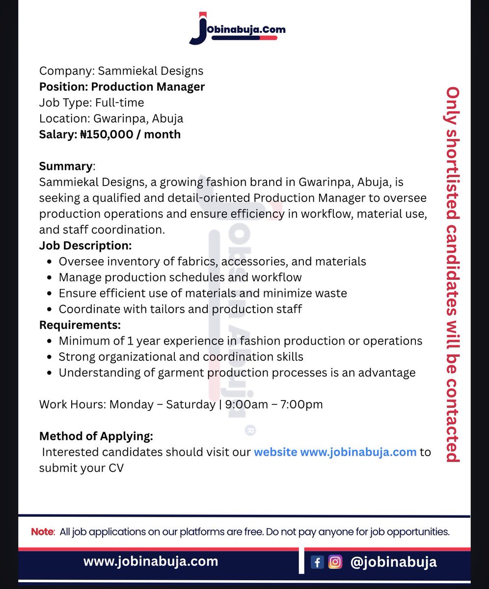 Jobs In Abuja (@jobinabuja) on Twitter photo 