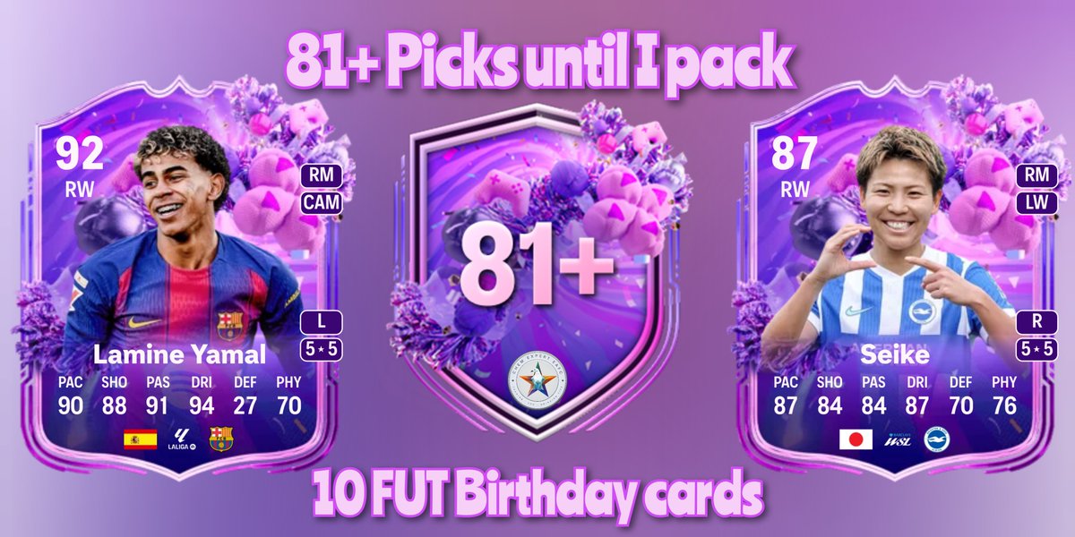 TradingEi's tweet photo. 🎂I open 81+ Picks until I pack 10 FUT Birthday cards🎂

💚+🔁 appreciated

All important statistics and my pulls in the Thread👇

I don't want to spoiler that much, but I not only got 1, I got 2 bangers✌🏻

1/13 https://t.co/h1O329TqUj