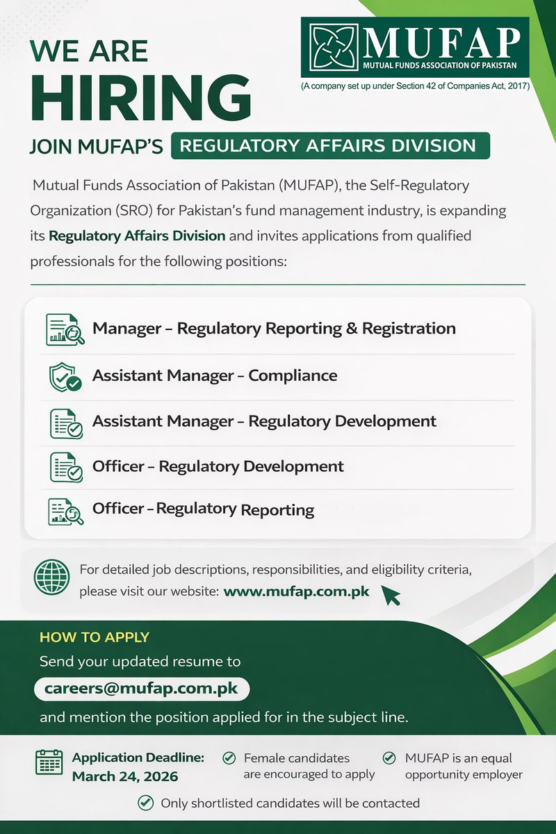 Mutual Funds Association of Pakistan (MUFAP) tweet media