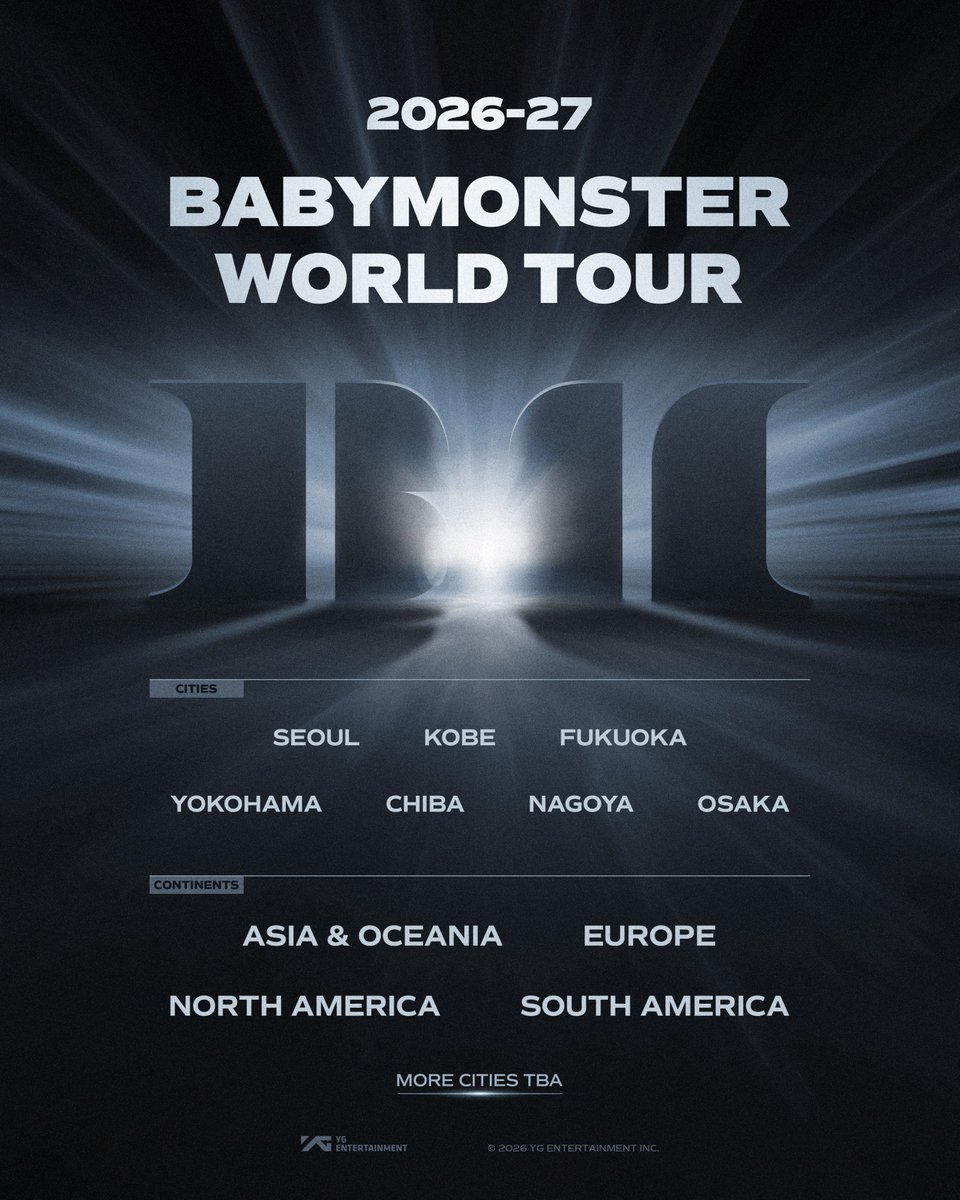 2026-27 BABYMONSTER WORLD TOUR ANNOUNCEMENT

#BABYMONSTER #베이비몬스터 #2026_27 #WORLD_TOUR #YG