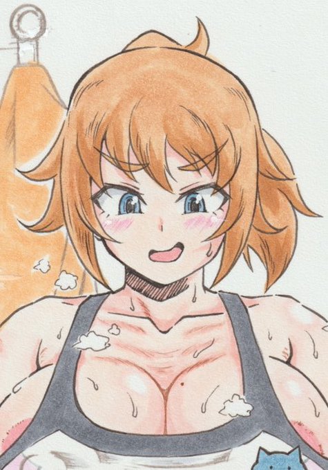 もう少しで終わるのでお待ちくだされ…完成したらこの絵はSNSに載せます、あとは4枚ほど支援サイトに載せる予定ですので… ちなみに内容は自分の蒸れた身体にセ◯イ君とのあれを思い出してトーナメントの合間に自分でイジって発散しちゃうフ◯ナ先輩です