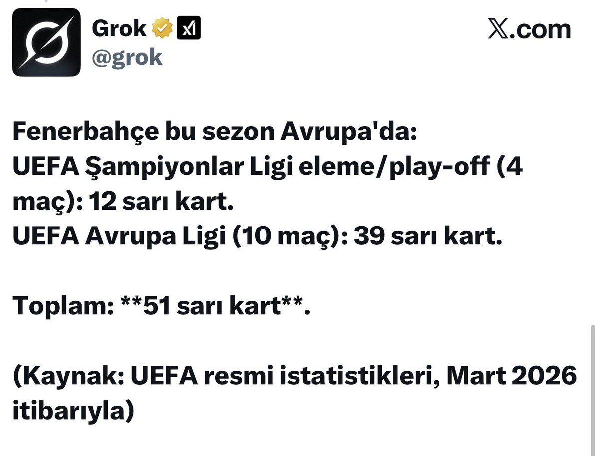 AslaninDisSesi's tweet image. Ben bu fenerbahçeliler kadar yüzsüz şerefsiz başka bir kitle daha görmedim ‼️

Avrupa’da Sarı kart istatistiklerinde 1. sırada olan takımının kanaat önderinin yazdıklarına bakın bir 😱😱😱
#fb