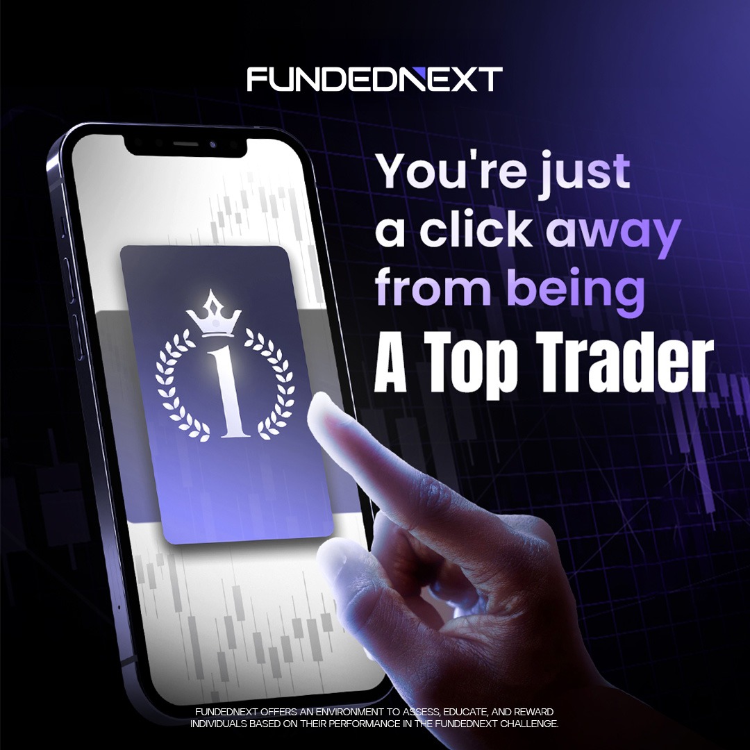 FundedNext's tweet photo. Sign up again to access the Free Trial, flexible platforms, and 95% reward split.