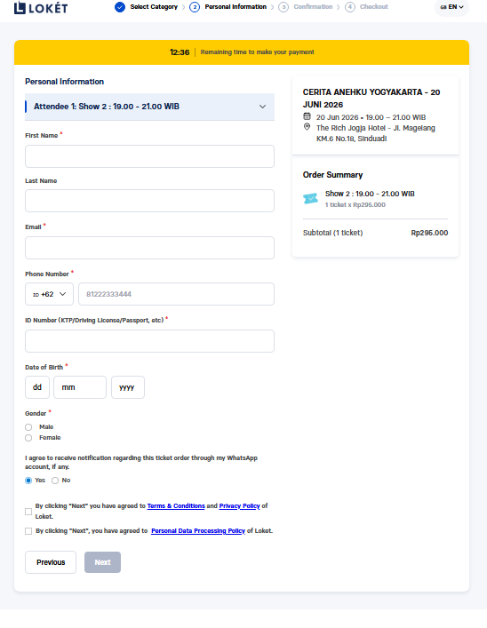 WTS Tiket Raditya Dika Cerita Anehku 

Jogja show 2 - 1 tix
Semarang show 2 - 1 tix

Fee : 25k/Tiket
✅Pakai Data Pribadi
✅Self Payment ke web
✅Payment Fee Setelah Tiket Secured

📩DM/ wa.me/+6289527135675 Kalau Berminat

wtb lfb sell lfb jastip jaswar yk smrg