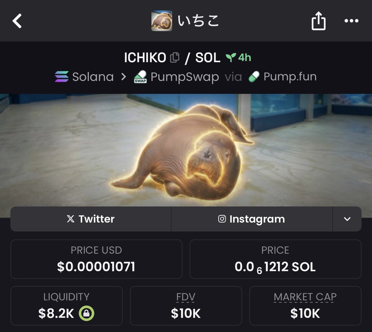Watch your entry on $ICHIKO
NOTE: high risk gamble

Ca, 2CA9aVsDtMosfLMnm5ioLbsKhUQ4vofsbMbFKs6qpump