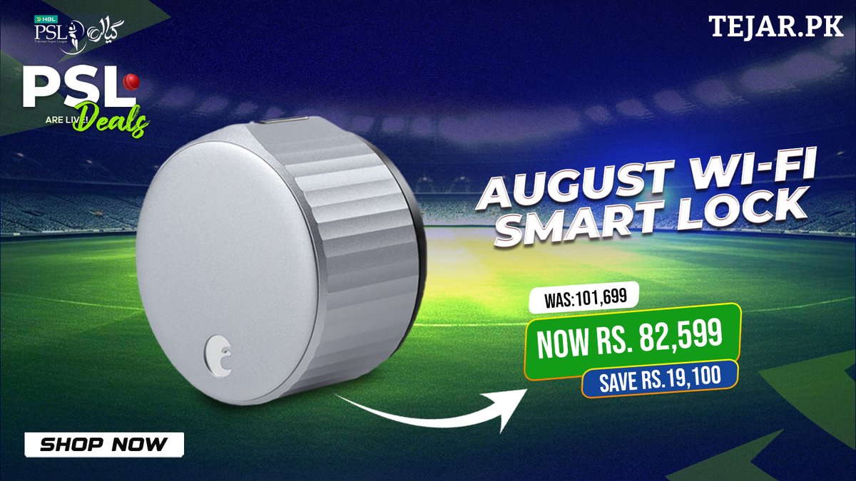 TejarPK's tweet image. Upgrade your home security with the August Wi-Fi Smart Lock 🔐 Control and monitor your door from anywhere. Available now on Tejar.

#SmartLock #SmartHome #HomeSecurity #TechDeals #Tejar #TejarPakistan
