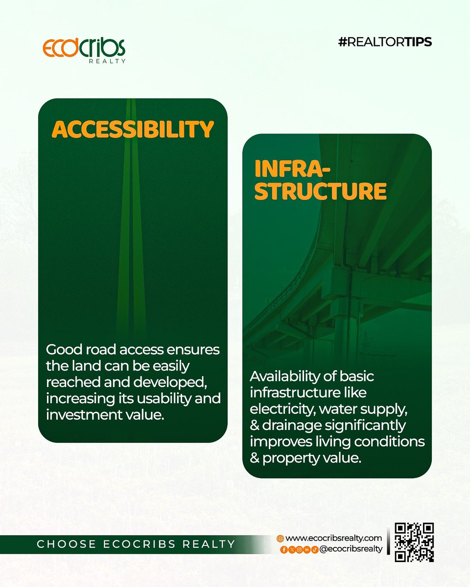 ecocribs's tweet photo. Thinking of buying land? 

Don’t skip these 5 crucial checks!

Before you sign anything, make sure you’ve verified:
✅ Title Documents
📍 Location
🛣️ Accessibility
⚡ Infrastructure 
🏘️ Estate Layout

Buying land is a big decision make it a smart one. 

At Ecocribs Realty, your concerns become our concern. 

We guide you every step of the way.

📲 Ready to find your perfect plot?

👉 Book an inspection today via the link in our bio or visit https://t.co/EWAGz9XNjR