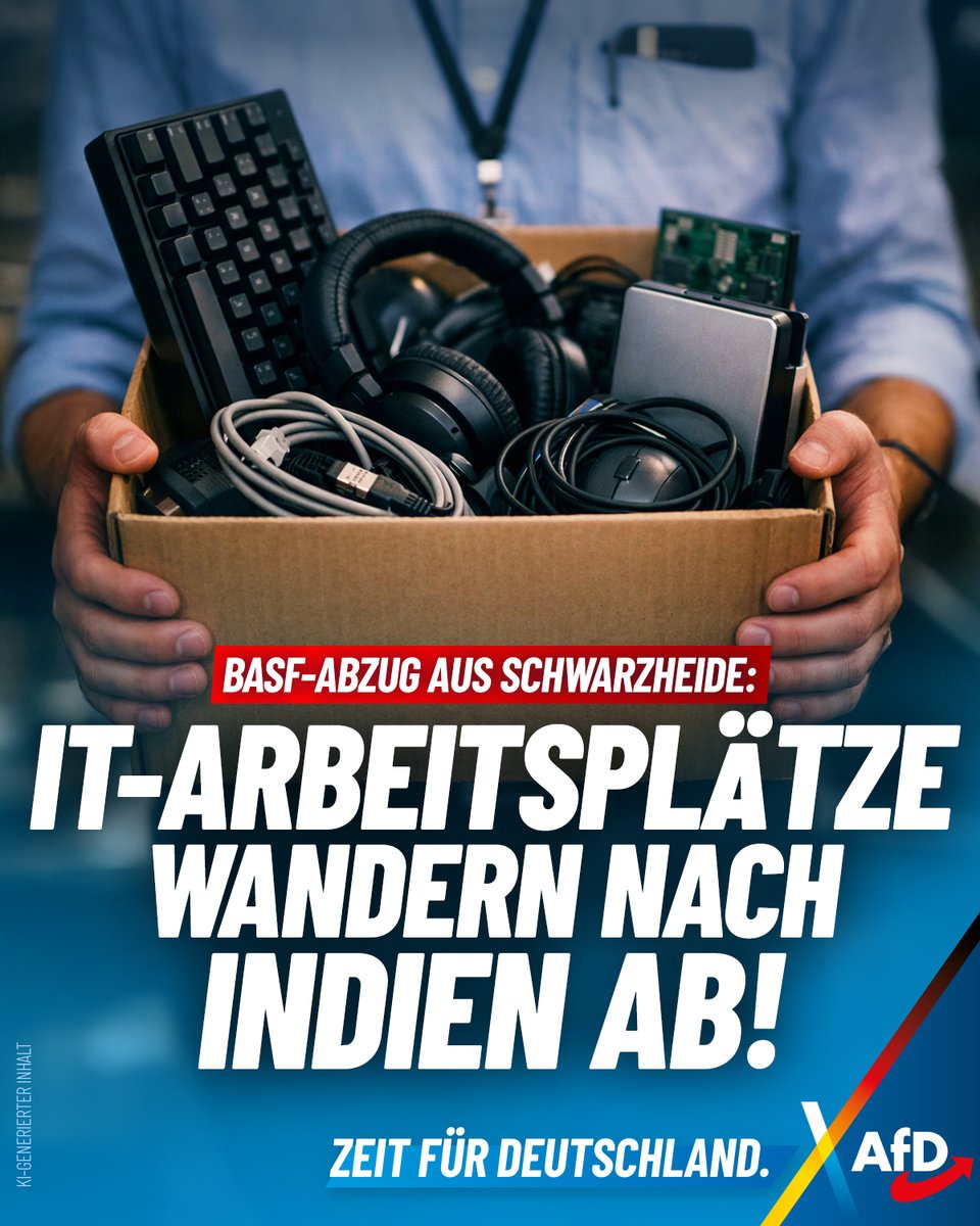 Bittere Nachricht für die Lausitz: BASF verlagert seine IT-Sparte von Schwarzheide nach Indien. Rund 100 Arbeitsplätze fallen weg. Wenn die Rahmenbedingungen nicht mehr stimmen, flieht erst die Produktion und dann der digitale Sektor. Deutschland braucht eine Kehrtwende.