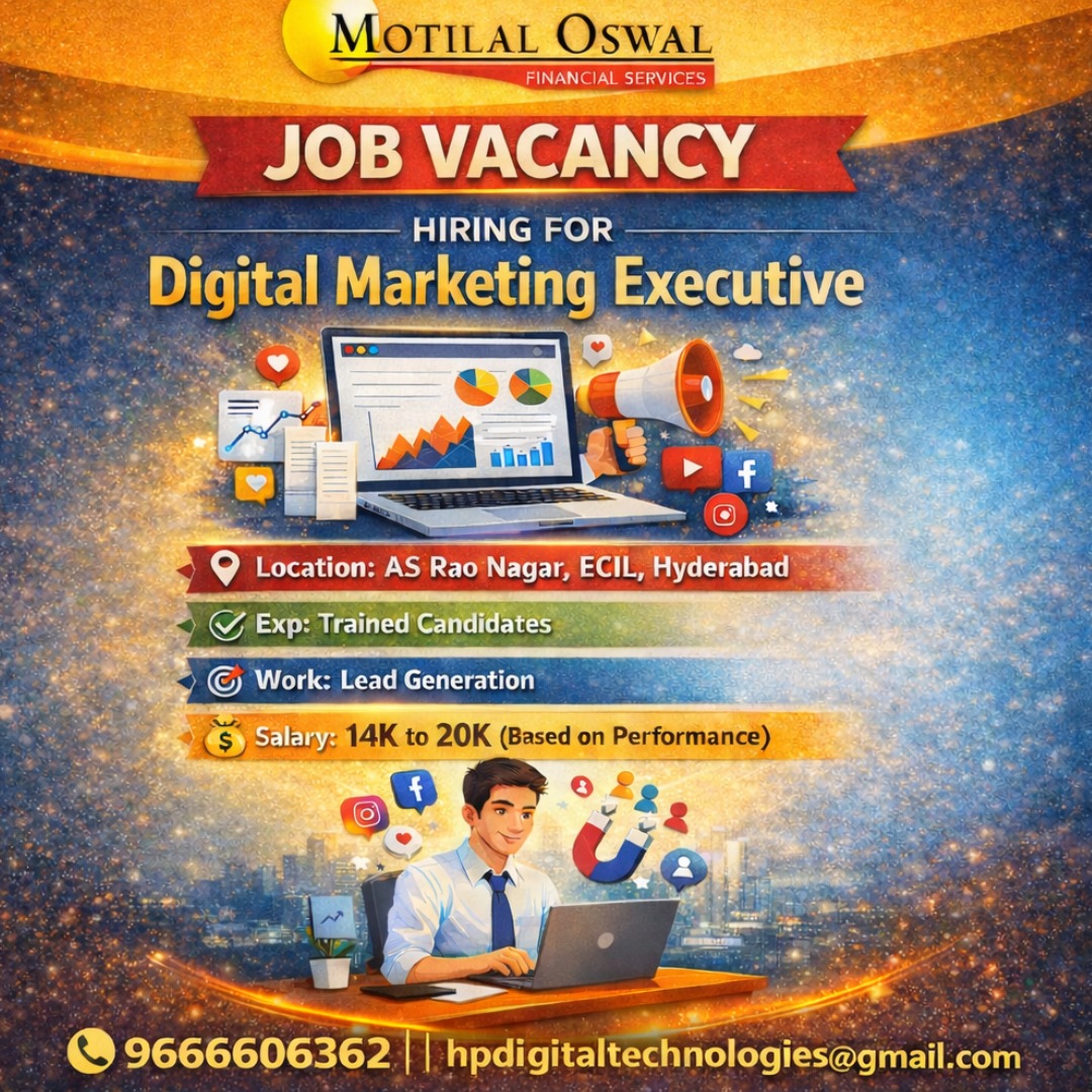 hpdigitaltech's tweet photo. Looking for an exciting opportunity to start or grow your career in Digital Marketing? Here’s your chance! Join Motilal Oswal team and focused on Lead Generation &amp; Online Marketing.

#JobVacancy #DigitalMarketingJobs #HiringNow #HyderabadJobs #MarketingJobs #LeadGeneration https://t.co/xPjqX2Njuo