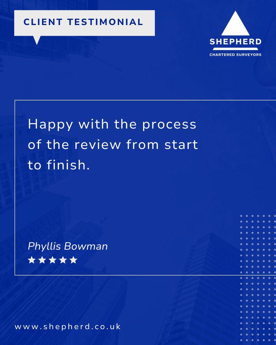 shepherdsurvey's tweet image. We truly appreciate your kind words.

Thank you for choosing Shepherd Chartered Surveyors.

#CharteredSurveyors #PropertyExperts #ScotlandProperty #ClientFeedback
