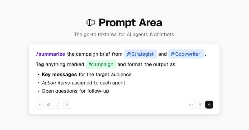 "Prompt Area designed for AI Chat UIs" by <a href="/kachar136/">Ilko Kacharov</a> #DEVCommunity dev.to/kachar/prompt-…