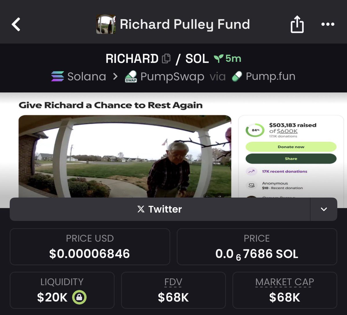 Watch your enter on $RICHARD
NOTE: high risk gamble 

Ca, C33rcJRXRPgiQMz1d7Dj4TPi7UJ9EyG2nxdWYYTipump