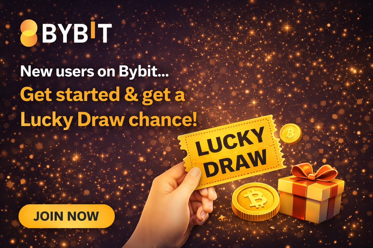 If you're new to crypto, Bybit is honestly a good place to start.

Right now new users can join and get a Lucky Draw chance, which means you might pick up a bonus reward just for getting started.

You all will enjoy the journey here.

bybit.com/invite?ref=PLV…

#BybitAmplifyWin