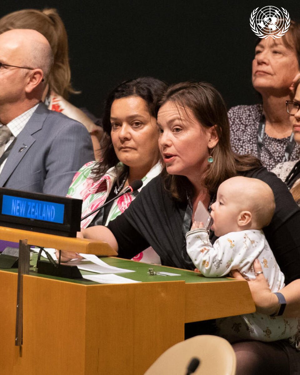UNGeneva's tweet photo. #FlashbackFriday to 2019, when New Zealand MP 
@JulieAnneGenter attended #CSW63 with her baby, following in the footsteps of @jacindaardern, who made history in 2018 as the 1st world leader to bring her newborn baby to the UNGA.

#GenerationEquality https://t.co/XJ2gYPuHDh