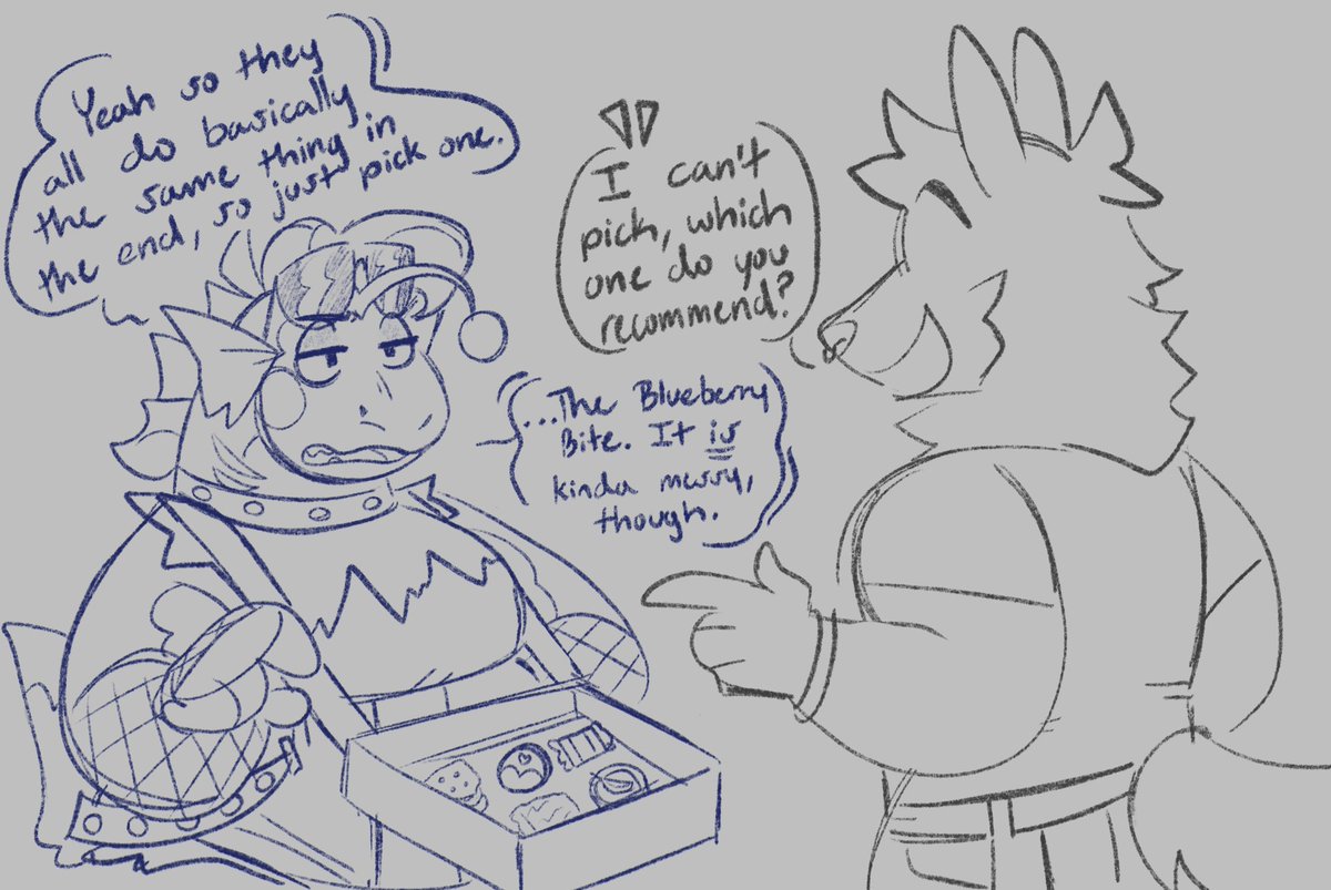 A little idea I've bounced around with my BF: A certain fish acting as a "specialty vendor" at underground clubs, offering up an onslaught of munchies with varying levels of effects <<