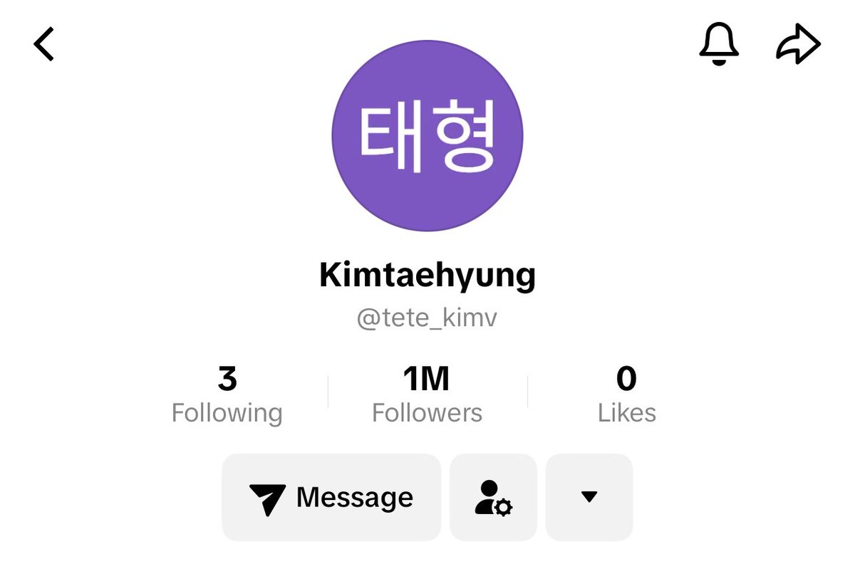 Kim Taehyung has surpassed 1 MILLION followers on TikTok!

CONGRATULATIONS TAEHYUNG