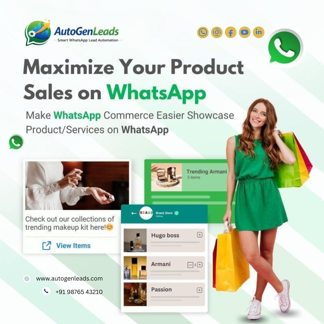 autogenleads's tweet photo. Boost your product sales on @WhatsApp π
Showcase products, engage customers, and convert conversations into orders with @autogenleads
π· https://t.co/85P49gxG25
#AutoGenLeads #WhatsAppBusinessAPI #WhatsAppCommerce #WhatsAppMarketing https://t.co/UbIzx5k6te