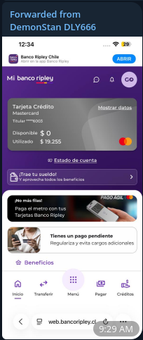 tial_cl's tweet photo. 🚨 Alerta en #Chile

Detección de dominios que suplantan a Banco Santander y Banco Ripley 

Aunque el fraude es bastante básico, personas siguen cayendo en este tipo de engaños. En el canal de Telegram utilizado por los estafadores incluso se compartieron capturas que evidenciarían accesos a cuentas comprometidas.

🔎 Dominios detectados:
bancosantander.clientesonline[.]im
bancoripley.clientesonline[.]im

Token:
8016082235:AAFJPt8JEon__rC1t5X4veVkxl7vro12PQI
Chat ID:
-5179434222

🔎 Crédito a @nohabianmas por alertar sobre esta actividad.

#Desconfía #Phishing #Ciberseguridad #FraudeDigital #Infosec