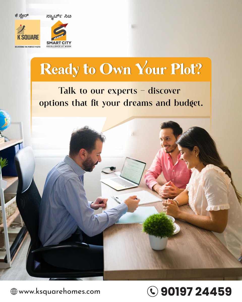 KsquareL99417's tweet image. Your dream plot is closer than you think.
Talk to our experts and explore options that fit your vision and budget.

#ReadyToOwn #PlotOwnership #DreamPlot #KsquareHomes #BangaloreRealEstate #SmartInvestment #FutureReady