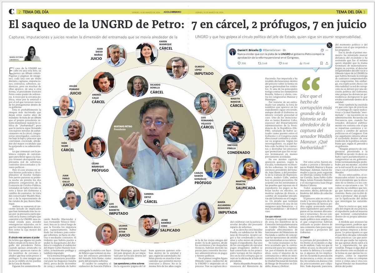 El saqueo de la UNGRD de Petro: siete en la cárcel, dos prófugos y siete en juicio por <a href="/elcolombiano/">El Colombiano</a> elcolombiano.com/colombia/presi…