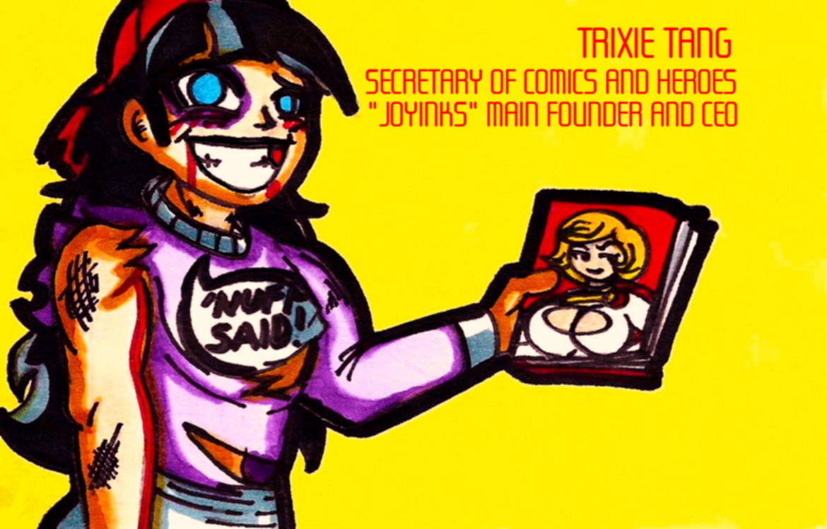 Pajarraco1610's tweet photo. * Miembros del Grupo "JoyInks: De Conocimiento y Creación de Cultura Pop"

Trixie Tang - Secretaria de Historietas y Héroes, Presidenta y Fundadora Principal del Club JoyInks. https://t.co/EjyZoMUncs