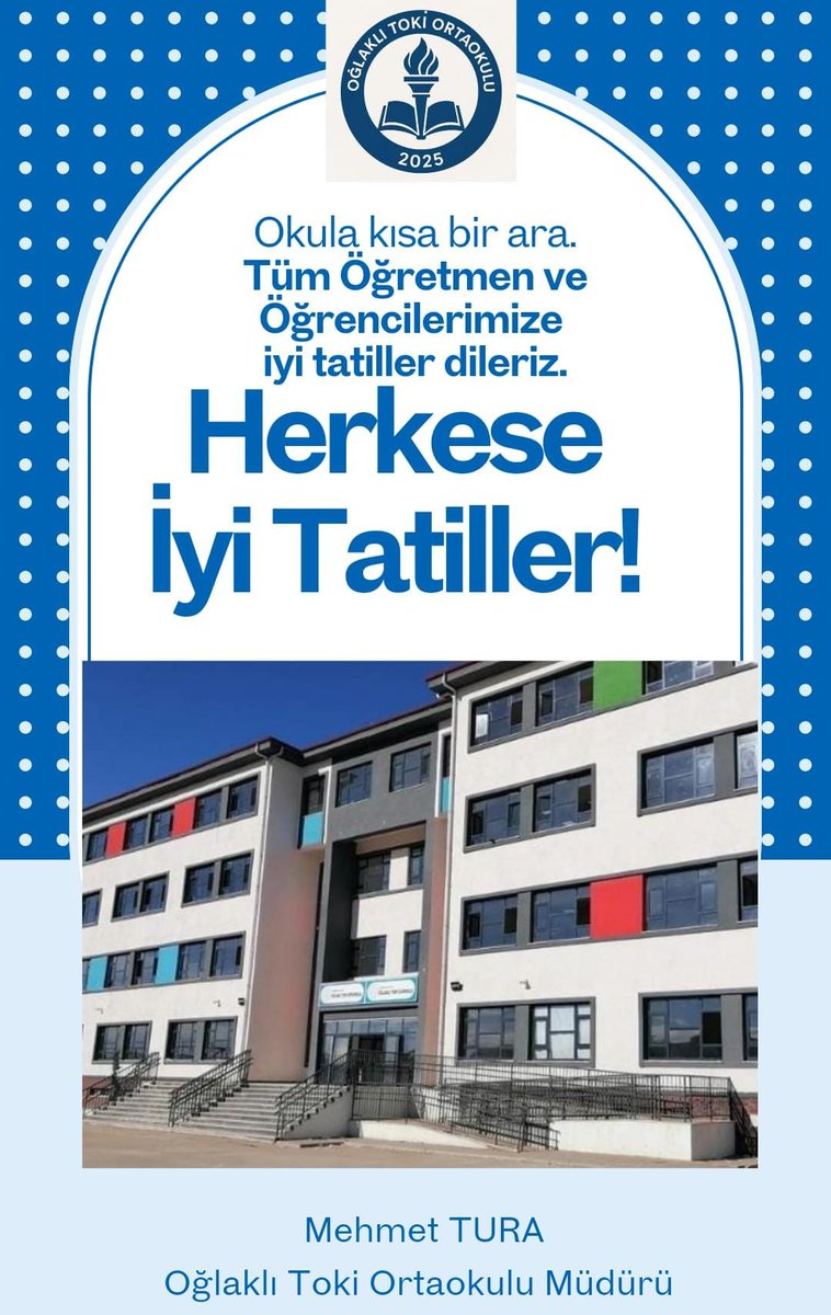 Yorucu bir döneme az da olsa nefes aldıracak mini ara tatile ulaştık. Öğretmen ve Öğrencilerimize iyi tatiler, İyi Bayramlar diliyoruz... 😊🌹
<a href="/tcmeb/">Millî Eğitim Bakanlığı</a> <a href="/Diyarbakirmem/">Diyarbakır İl Millî Eğitim Müdürlüğü</a> <a href="/sadoglu_salih/">Salih Sadoğlu</a> <a href="/BaglarMEM21/">Bağlar İlçe Milli Eğitim Müdürlüğü</a> <a href="/mehmet00210/">Mehmet TURA</a>
#Burasıbizde
#tatil