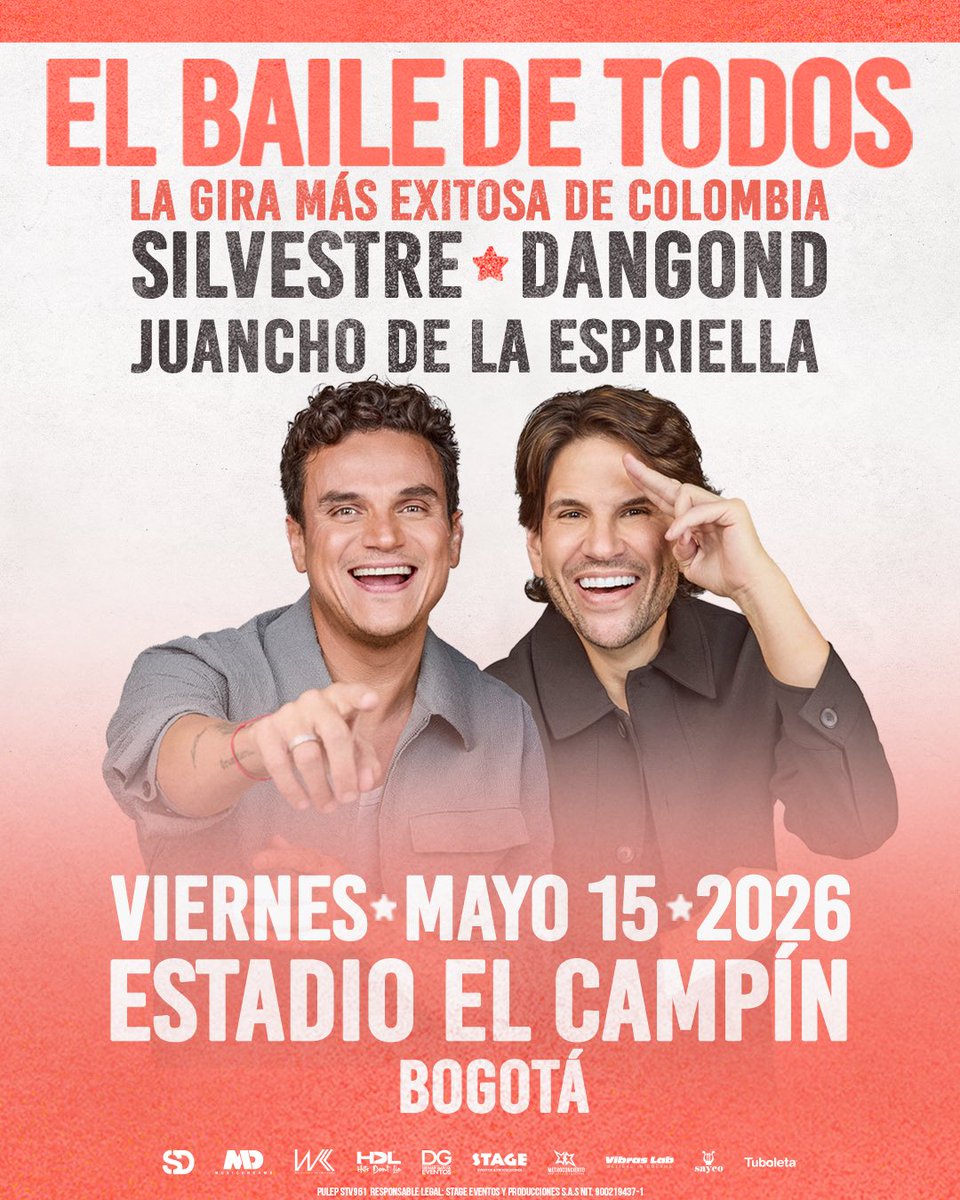 musictrendscol's tweet photo. NUEVO ANUNCIO 🔥

SILVESTRE DANGOND va por su cuarto estadio El Campín 📍🏟️

Este 15 de mayo se presentará nuevamente allí junto a Juancho De La Espriella 👀

Entradas a la venta a partir de este martes en @Tuboletaoficial 🎫

Presenta @DIOMARGARCIAEVE https://t.co/z1V8EXzgTa