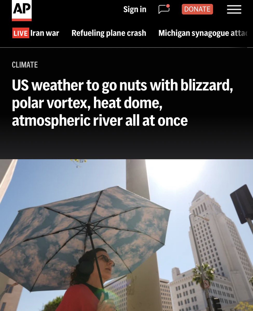 US WEATHER :- blizzard polar vortex heat dome atmospheric river All at ...