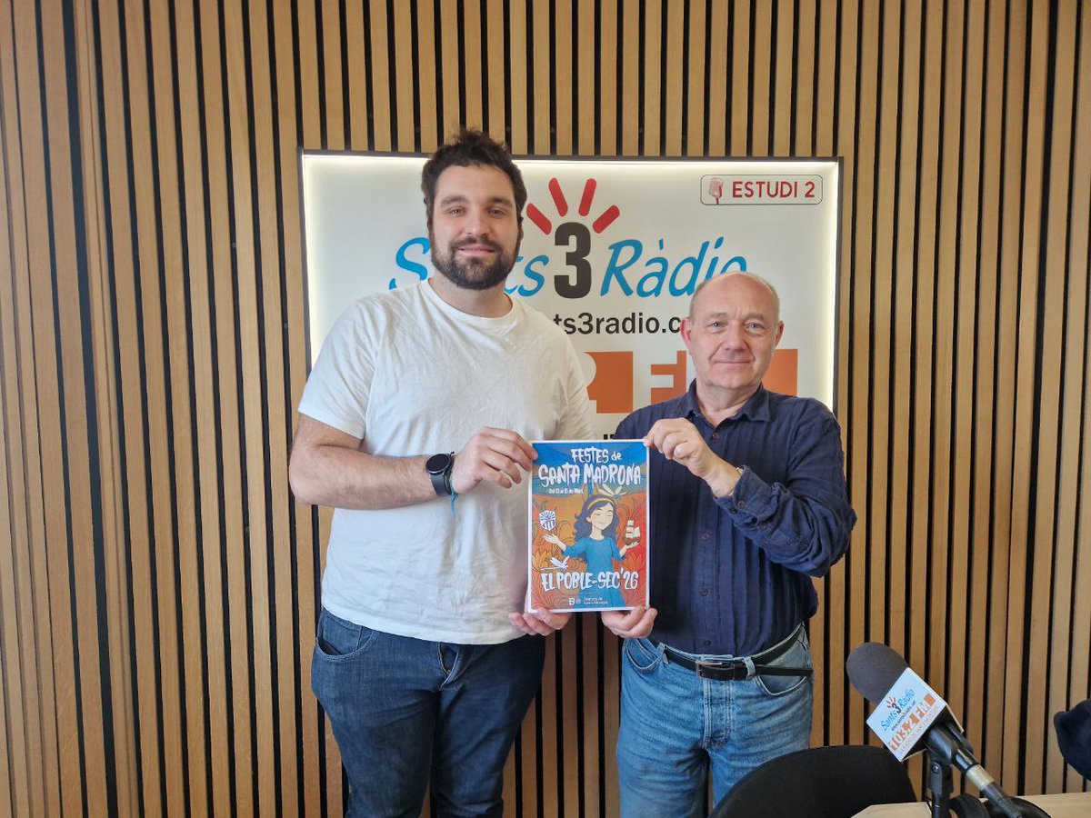 sants3radio's tweet image. El veïnat del Poble-sec tornarà a gaudir de les festes de #SantaMadrona del 13 al 15 de març.🎉
Al #SantsMontjuïcAlDia entrevistem en @Sergi_Gazquez i en Josep Guzman que ens presenten totes les activitats.

🎧Audio👉open.spotify.com/episode/7DQuq8…
📰Notícia📸👉el3.cat/noticia/155808…