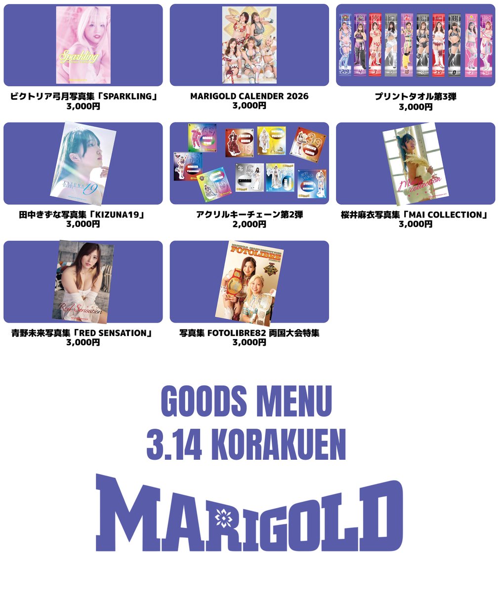 🟧会場物販情報 3/14 後楽園ホール ・10:30 2026シーズンチケット特典