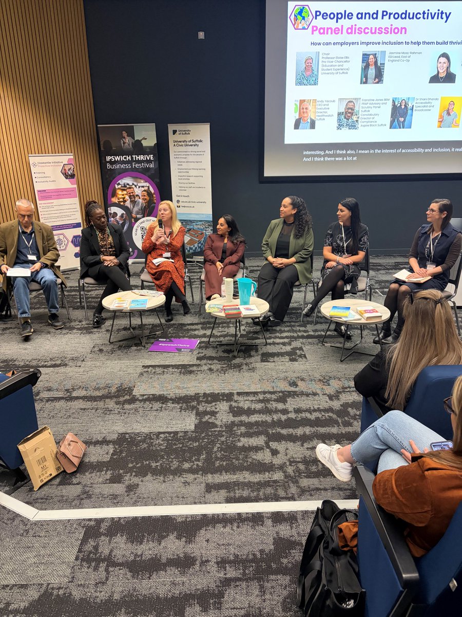 This week Emily was part of a panel at the People &amp; Productivity: Embedding Inclusion for Better Business event, as part of the Ipswich Thrive Business Week.
This was a great opportunity to discuss what makes us unique and how everyone can be supported in the workplace.