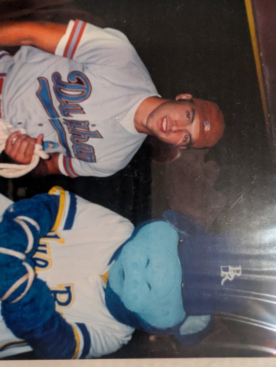 johnnydomino's tweet photo. @DamonAmendo As a minor league mascot in 1997 I pied Mark DeRosa and always felt a little bad about that. Now I know it was totally justified. https://t.co/cPphjpT8NF