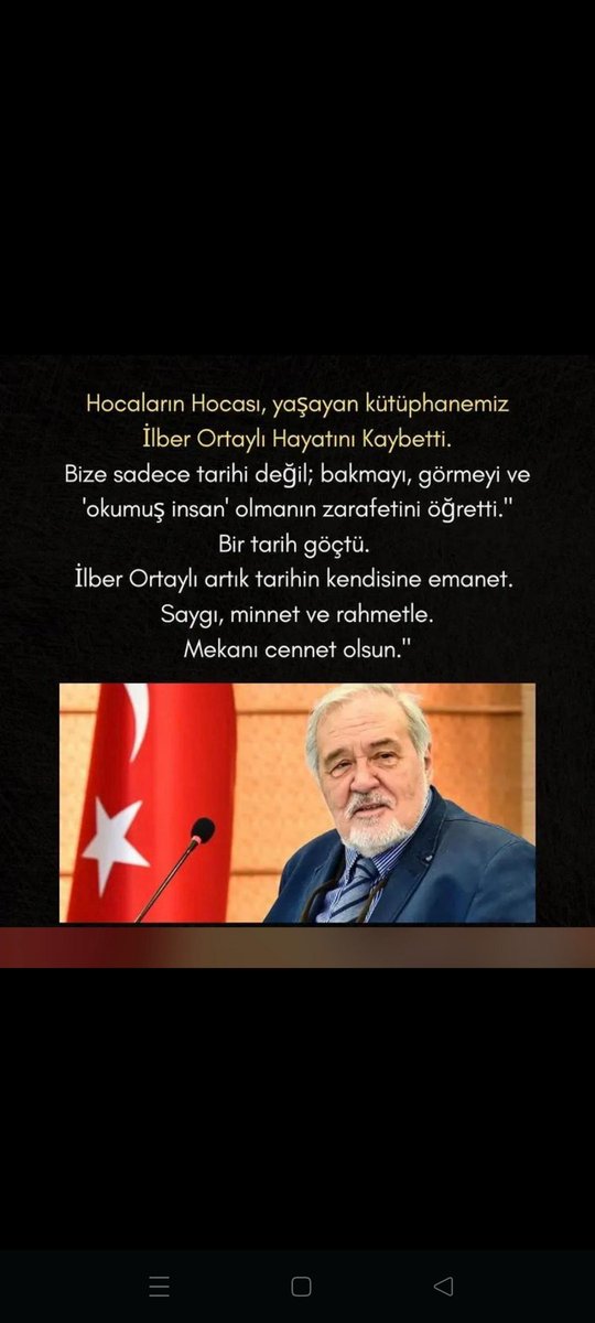 pearl_krn's tweet photo. Işıklar içinde uyu güzel insan, milyonların öğretmeni #ilberortaylı https://t.co/f3y8f61rm4