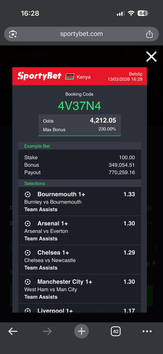 Team Assists 1+

Odds 👉 4212
Drop your Edits

🔥🔥🔥🔥🔥🔥🔥🔥🔥🔥
New 🆕 🆕 🆕 Markey on Sportybet 👇

Repost,like, Follow 🙏❤️
