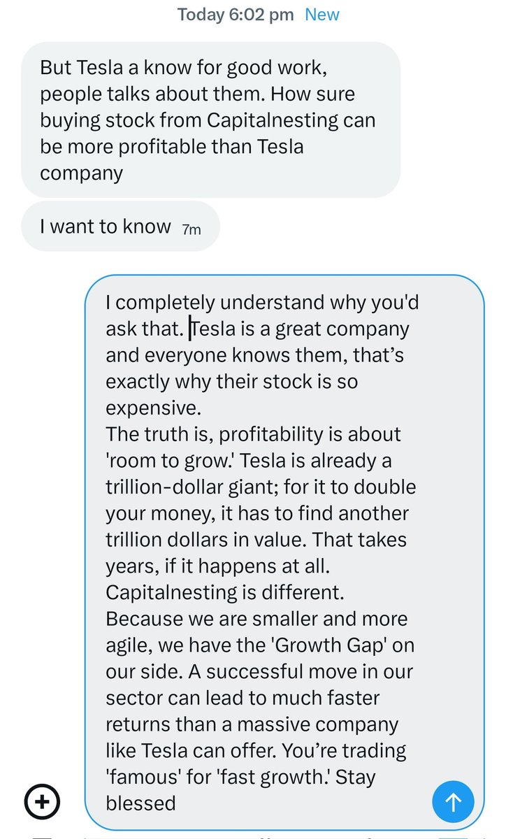 Matilda001N's tweet photo. People today notice Capitalnesting offer good stocks than Tesla. Thank God l and my client are a good testimonials it. https://t.co/fXIZYsiSVe
