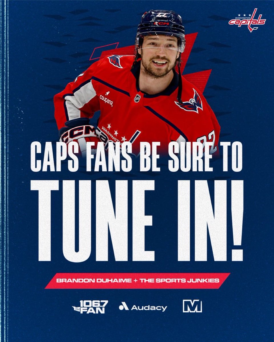CapitalsPR's tweet image. #Caps forward Brandon Duhaime joins @JunksRadio at 9:45 a.m. on @MonSportsNet &amp;amp; @1067theFan