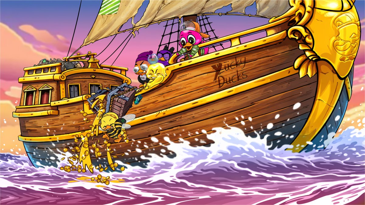 yuckyducks's tweet image. Day 3 of the @opensea Voyage.

Just when morale was getting low...
We spotted something floating in the water.
A treasure chest covered in stew.

Inside were coins from the stolen Yuckpot.
Someone’s getting sloppy.
So we did the only logical thing...

Gave it back to the Waddle.