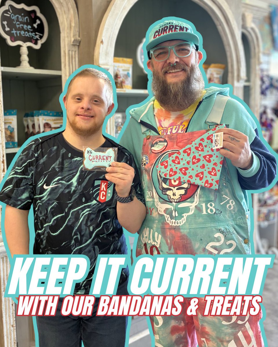 ICKCConnections's tweet photo. Kickoff is March 14! ⚽🐶 Stay current with our KC Current bandanas and treats and get ready to chant KC Baby!
Shop all season long online at https://t.co/arvJ8fAsnT or in‑store at 2073 E Santa Fe St, Olathe 🩵

And a special thanks to KC Current hype legend for stopping by! https://t.co/rT64dfSzNJ
