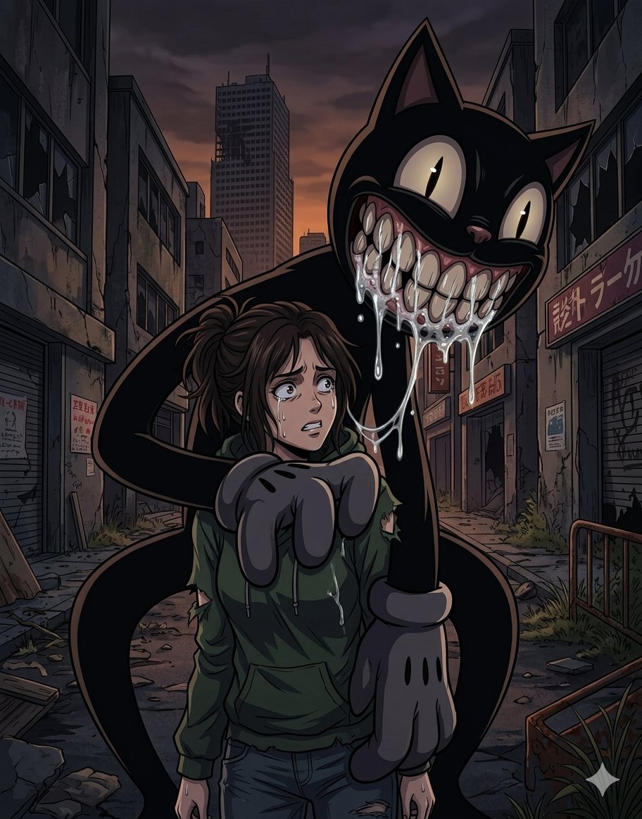 Meychan153's tweet photo. #VORE #eatgirl 
#AIVORE #AI #gemini_art 
#CartoonCat 
──────────────
Gemini AI VORE
Cartoon Cat VORE Girl https://t.co/40rU8LEKrm