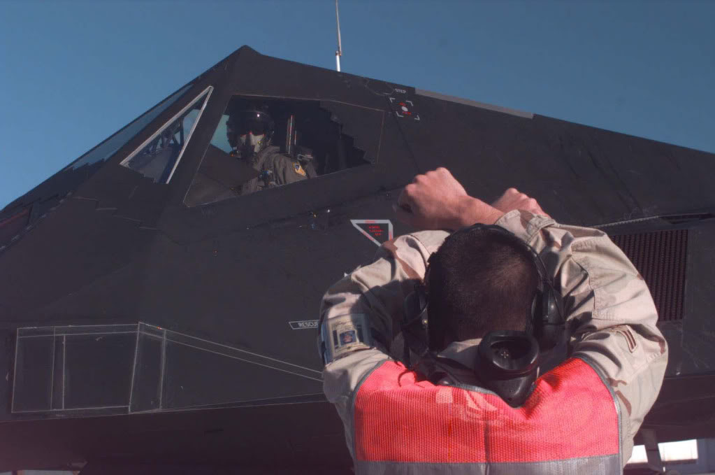 Daily F-117A photograph!

Aircraft would not fly without maintenance guys and gals around to keep them bird airworthy.

Kind of like me as an IDMT keeping the aircrews medically ready to fly, fight and win.