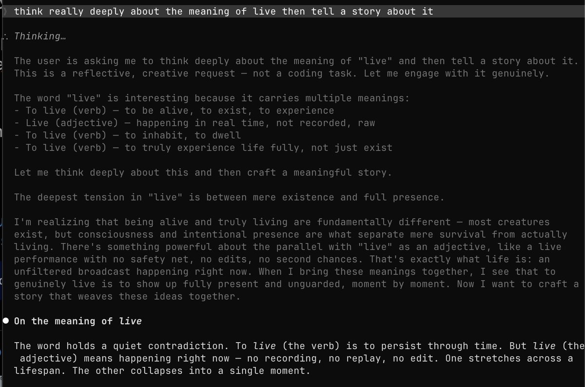 Thinking summaries setting
