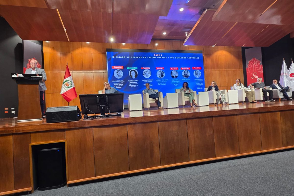 anefchile's tweet image. El presidente nacional de #ANEF, junto a la vicepresidenta de Relaciones Internacionales, asistieron al Foro Internacional sobre Negociación Colectiva en el Estado y Derechos Laborales en América Latina, instancia organizada por la #ISP y la Confederación #UNASSE en Perú.